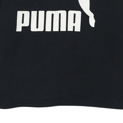 Puma Women's Black Logo Pullover Hoodie Size 14 Lined Cotton Blend