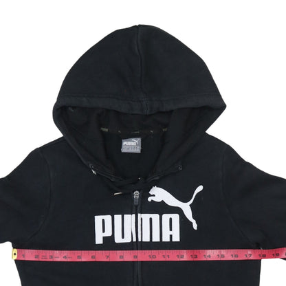 Puma Women's Black Full Zip Hoodie Size 10 Cotton Blend