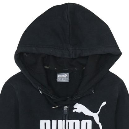 Puma Women's Black Full Zip Hoodie Size 10 Cotton Blend