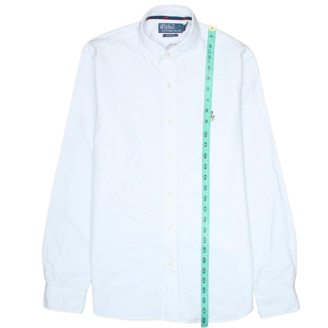 Ralph Lauren Men's White Slim Fit Button-Down Cotton Shirt S