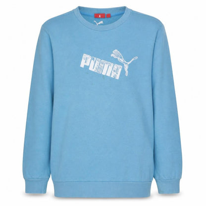Puma Boys Blue Pullover Sweatshirt Logo Crew Neck Size 14 Years