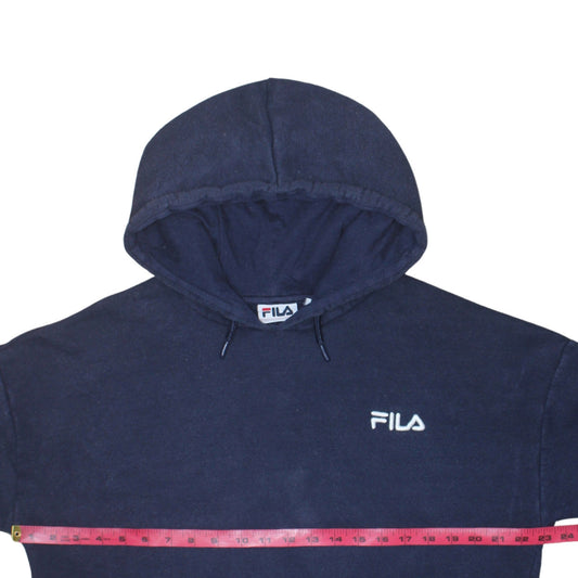 Fila Women Navy Blue Pullover Hoodie Size L 14 Cotton Blend