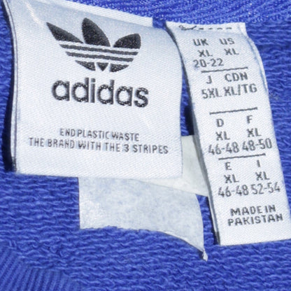 Adidas Women Blue XL Sweatshirt Pullover Crew Neck Logo Graphic