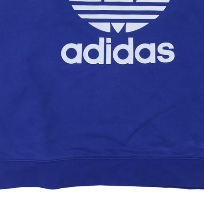 Adidas Women Blue XL Sweatshirt Pullover Crew Neck Logo Graphic
