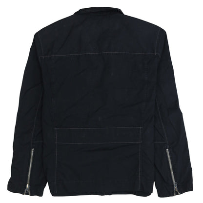 Timberland Men’s Black Biker Jacket L Canvas Full Zip Outdoor Style