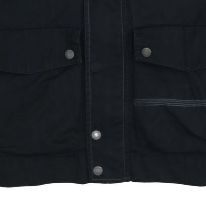 Timberland Men’s Black Biker Jacket L Canvas Full Zip Outdoor Style