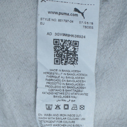 Puma Women Grey Hooded Pullover Hoodie UK 8 with Logo Print