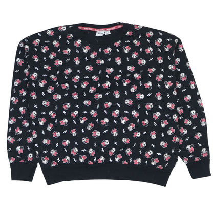 Disney Women Black Minnie Mouse Print Sweatshirt XL