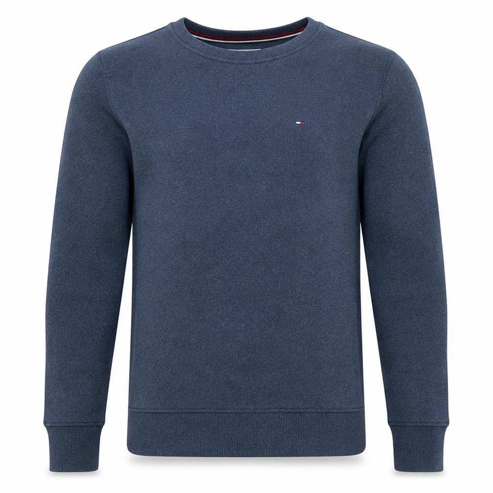 Front view of Tommy Jeans Men's Blue Regular Fit Crew Neck Sweatshirt XS