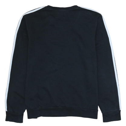 Adidas Men's Black XL Pullover Crew Neck Sweatshirt with Stripe Logo