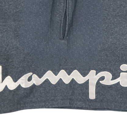 Champion Women’s Grey 1/4 Zip Hoodie Small Cotton Logo Print