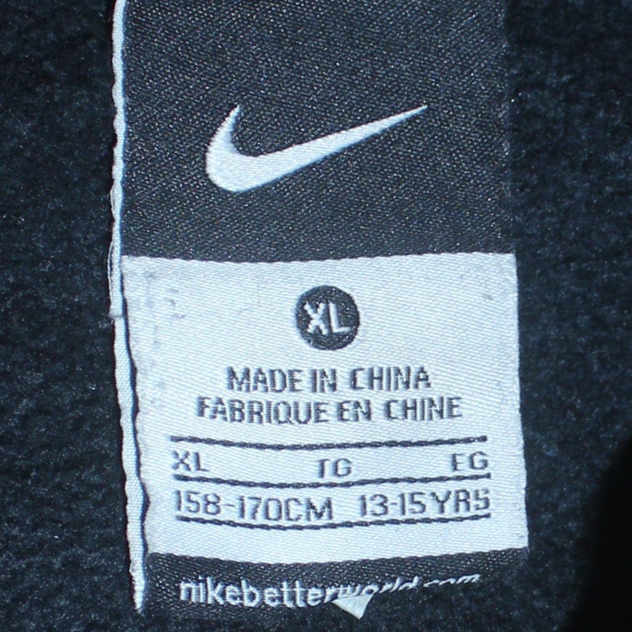 Nike Boys Black XL Pullover Hoodie with Logo Print 13-15 Years