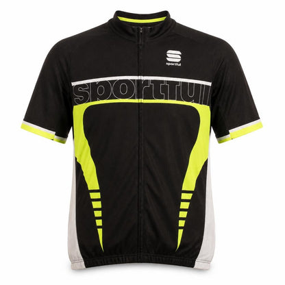 Sportful Men's Black Cycling Jersey L Short Sleeve Full Zip Top