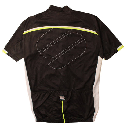 Sportful Men's Black Cycling Jersey L Short Sleeve Full Zip Top