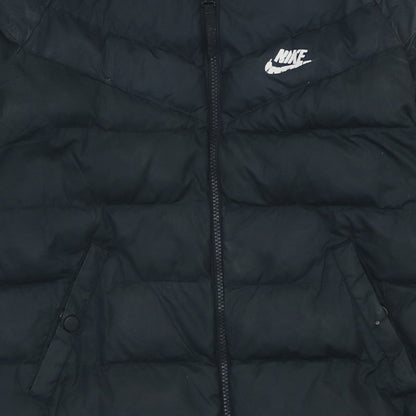 Nike Boys Black Hooded Puffer Jacket Size L 147-158cm Winter Coat