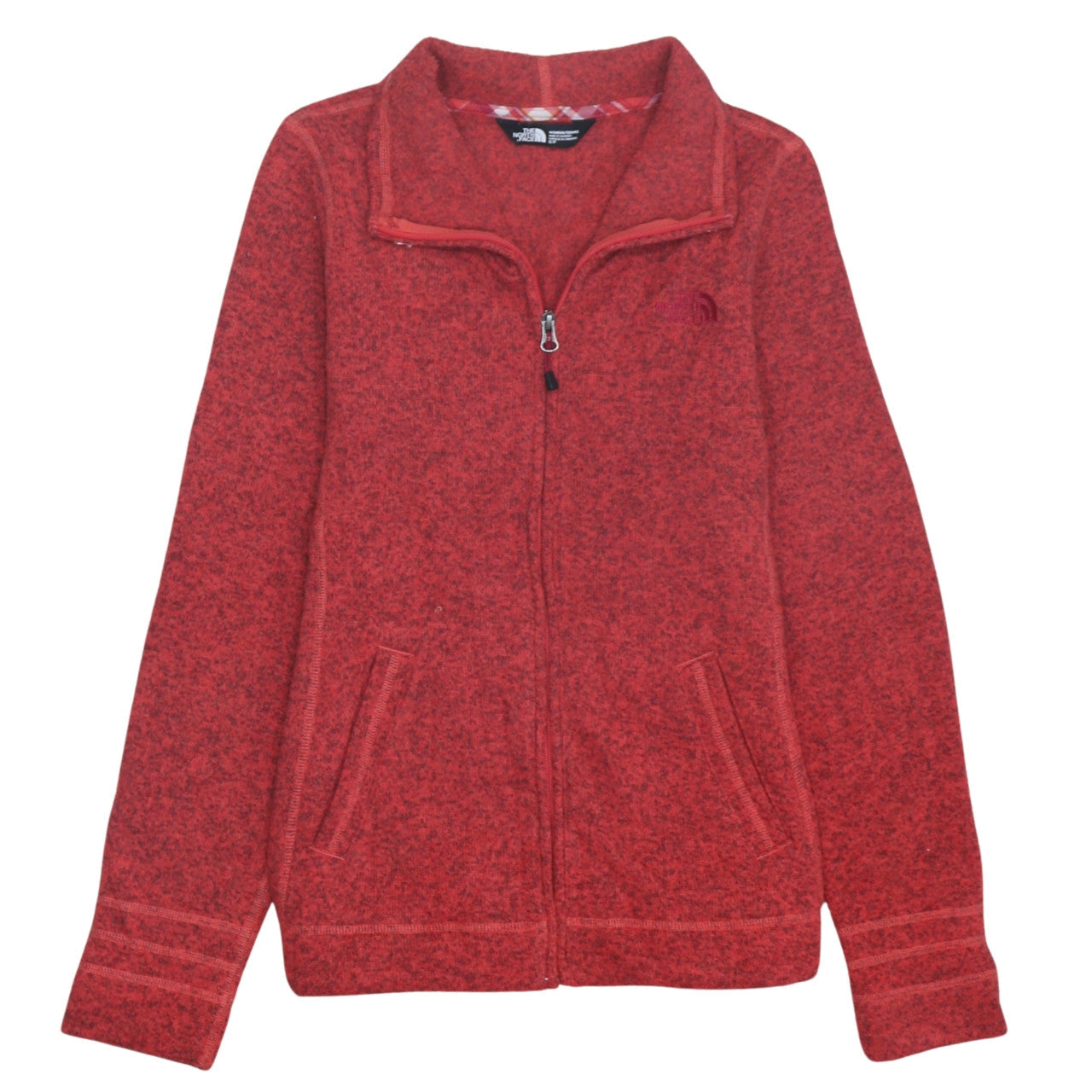 The North Face Womens Red Fleece Full Zip Jacket Size S