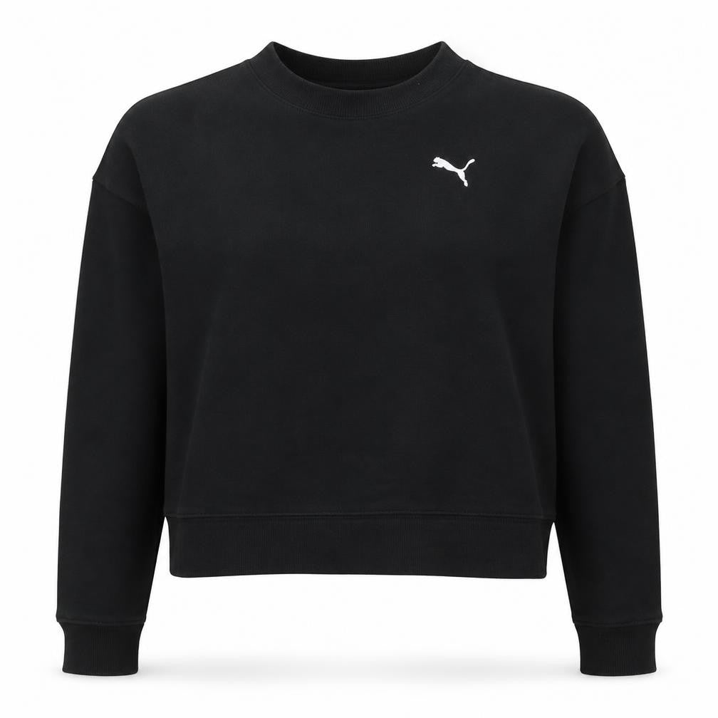 Puma Womens Black Small Cropped Crew Neck Sweatshirt