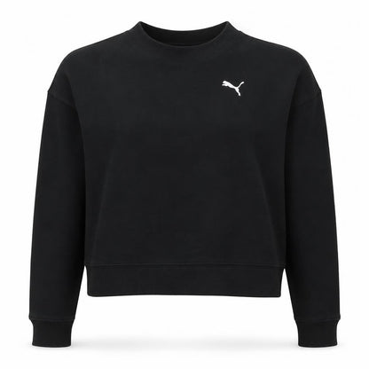 Puma Womens Black Small Cropped Crew Neck Sweatshirt