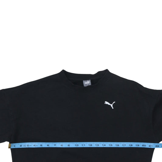 Puma Womens Black Small Cropped Crew Neck Sweatshirt
