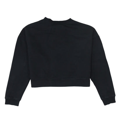 Puma Womens Black Small Cropped Crew Neck Sweatshirt