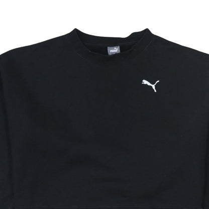 Puma Womens Black Small Cropped Crew Neck Sweatshirt