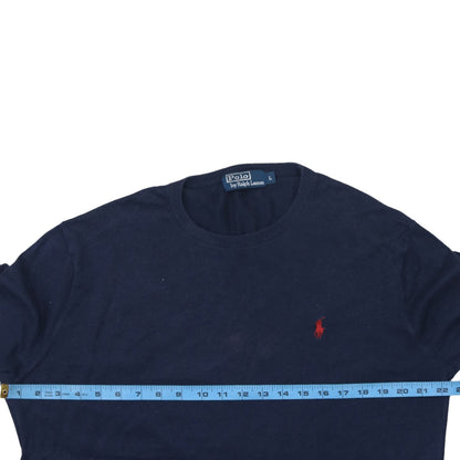 Ralph Lauren Men's Blue Cotton Crew Neck Jumper Size L