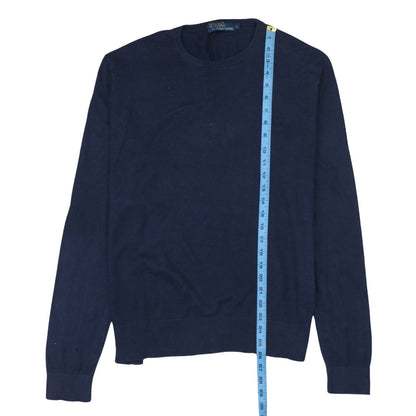 Ralph Lauren Men's Blue Cotton Crew Neck Jumper Size L