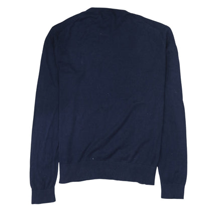 Ralph Lauren Men's Blue Cotton Crew Neck Jumper Size L