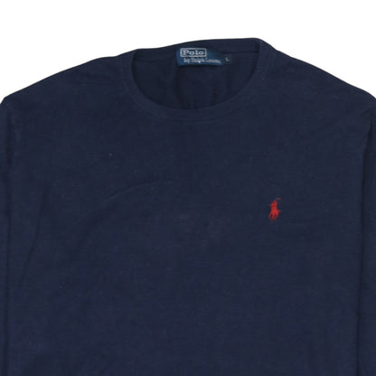 Ralph Lauren Men's Blue Cotton Crew Neck Jumper Size L
