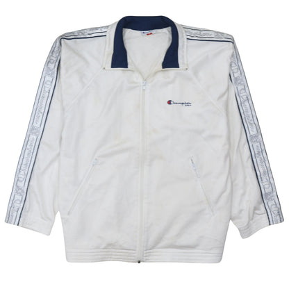 Champion USA Men's White Full Zip Track Sweatshirt M