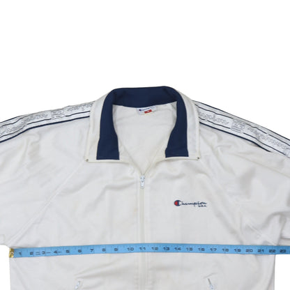 Champion USA Men's White Full Zip Track Sweatshirt M