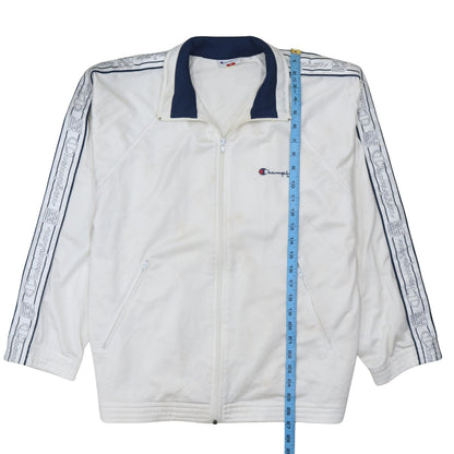 Champion USA Men's White Full Zip Track Sweatshirt M