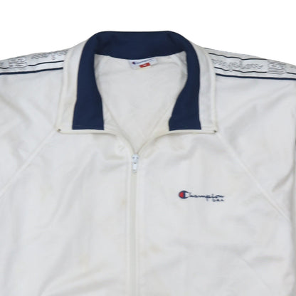 Champion USA Men's White Full Zip Track Sweatshirt M