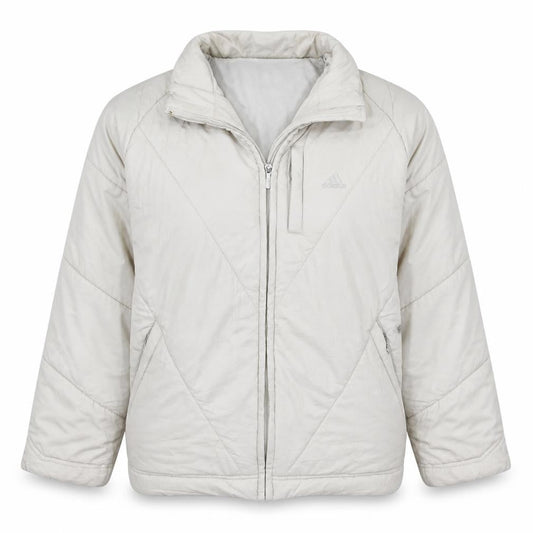 Adidas Women Ivory Quilted Puffer Jacket Size 16 Regular Fit