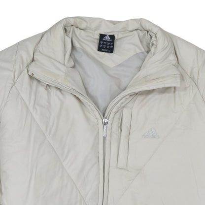 Adidas Women Ivory Quilted Puffer Jacket Size 16 Regular Fit