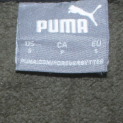 Puma Men's Green Pullover Hoodie Small Logo Sports Fleece