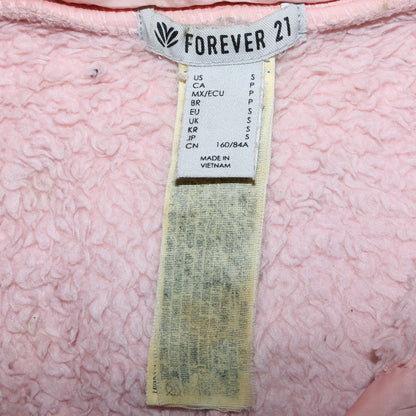 Forever 21 Women Pink Fleece Pullover Sweatshirt Size S