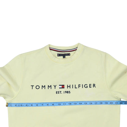 Tommy Hilfiger Men Yellow Logo Pullover Sweatshirt M