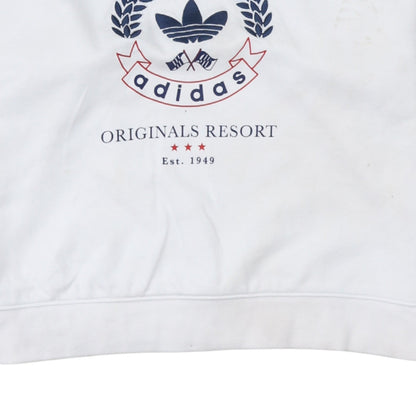 Adidas Women's White Crew Neck Sweatshirt Size 8 Originals Resort Logo