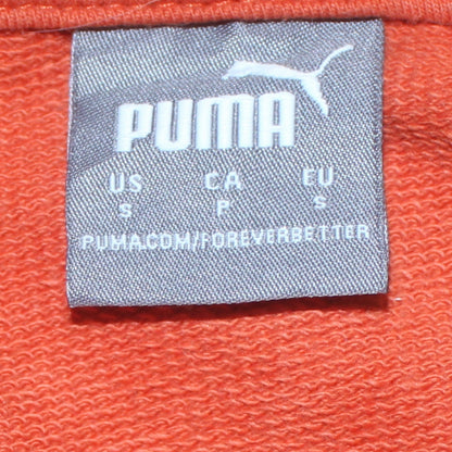 Puma Womens Orange Full Zip Hoodie Small Cotton Casual