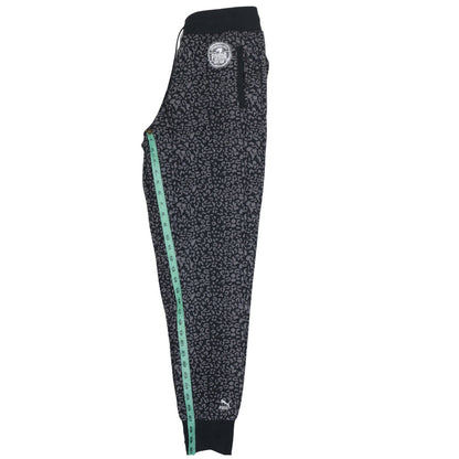 Puma Women's Black Animal Print Jogger Trousers Size 14