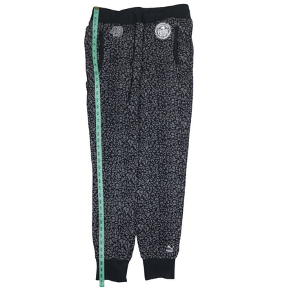 Puma Women's Black Animal Print Jogger Trousers Size 14