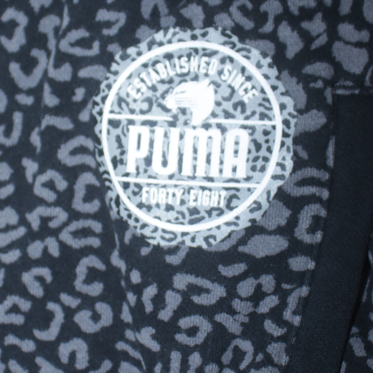 Puma Women's Black Animal Print Jogger Trousers Size 14