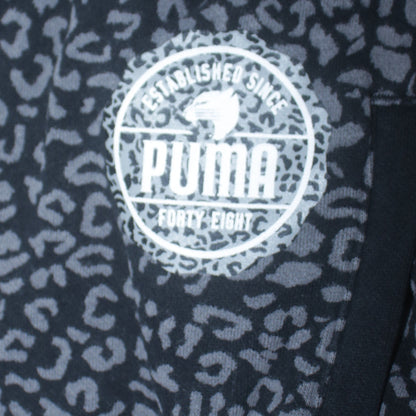 Puma Women's Black Animal Print Jogger Trousers Size 14