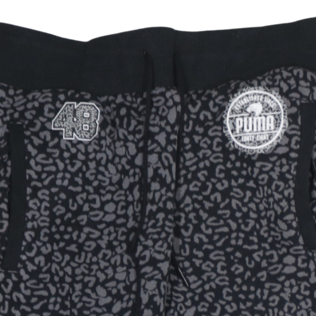 Puma Women's Black Animal Print Jogger Trousers Size 14
