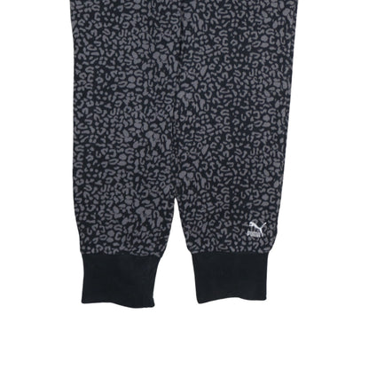 Puma Women's Black Animal Print Jogger Trousers Size 14