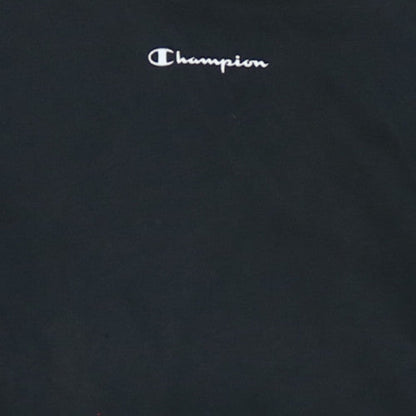Champion Men's Black Small Pullover Hoodie with Logo Tape Detail