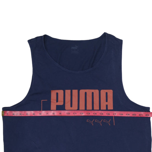 Puma Mens Blue XL Tank Top Sleeveless Jersey Gym Vest
