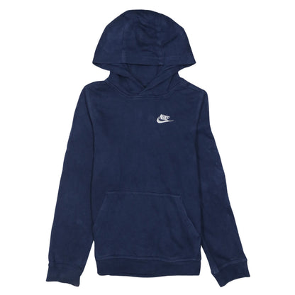 Nike Boys Blue Pullover Hoodie L 147-158cm Cotton Blend Logo Sweatshirt