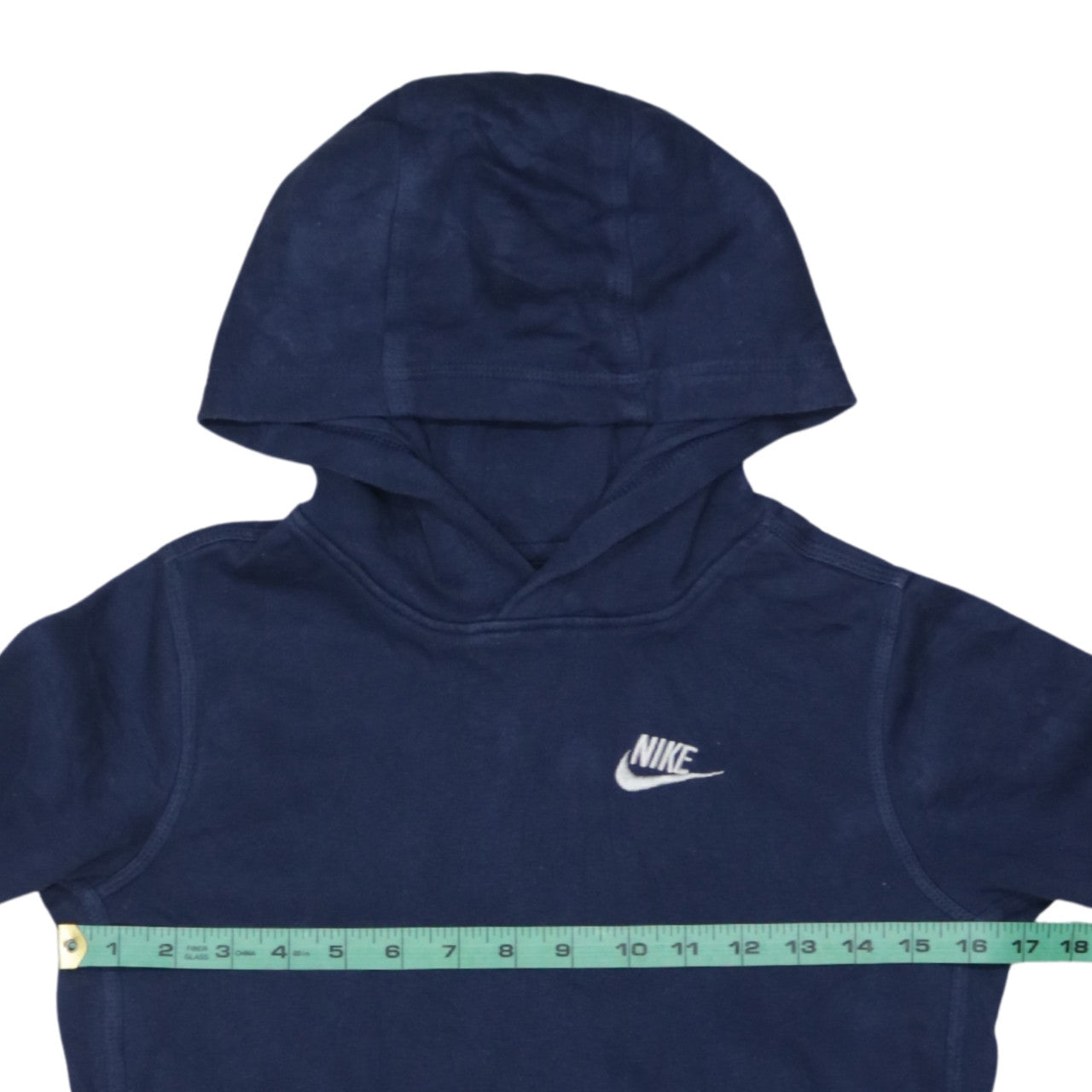Nike Boys Blue Pullover Hoodie L 147-158cm Cotton Blend Logo Sweatshirt